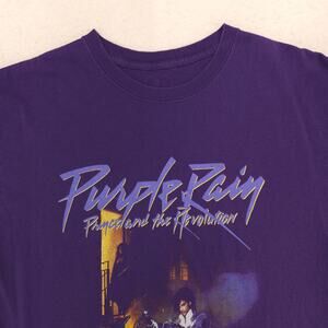Prince Purple Rain Band Short Sleeve Graphic T-Shirt Mens Size Large L Purple